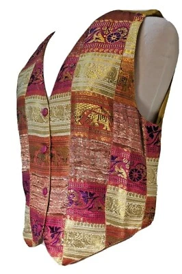 Chaleco Hilo Metálico Embellecido S Boho Vintage Años 80 90 Stevie Nicks Pier I Foto 1 de 4