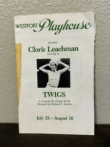 Vintage WESTPORT PLAYHOUSE PLAYBILL Starring Cloris Leachman Twigs Comedy RARE!! - Picture 1 of 4