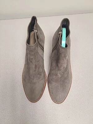 LOEFFLER RANDALL Ella Gris Gamuza Tacón Pila Botas Talla 7.5 Foto 1 de 4