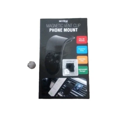 Vibe Universal Magnetic Vent Clip Phone Mount For Cars - Black - Image 1 of 3