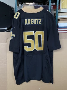 New Orleans Saints #50 Olin Kreutz Nike On Field NFL Men's Jersey Black Size 60 - Picture 1 of 21