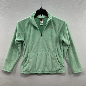 The North Face Girls Mint Green Fuzzy Fleece Pockets 1/4 Zip Jacket Size XL /18 - Picture 1 of 11