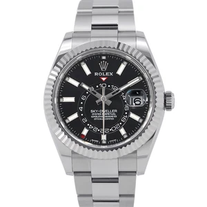 ROLEX Sky-Dweller 42mm Stainless Steel 18K White Gold Black Dial 326934 - Picture 1 of 11