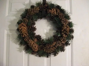 Large 18" Pine Cone Vine Twig Wreath Floral Decor Winter Christmas Autumn - Picture 1 of 4