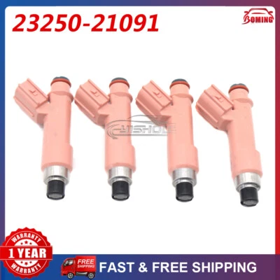 Reemplazo de boquilla de inyector de combustible de 4 piezas para Toyota Prius C 1,5 L 2012-2021 23250-21091 Foto 1 de 4
