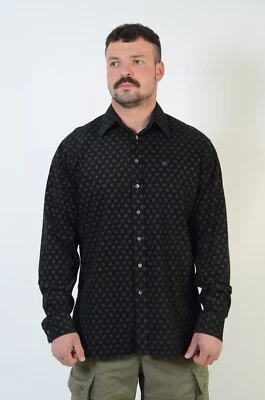 Burberry London Men's Black Velvet Floral Long Sleeve Shirt Sz L Made in England - Image 1 of 4