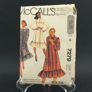 Vtg 1980s McCalls Dress Pattern 7279 34" Bust Size 12 Uncut Cottage Core Ruffle - Picture 1 of 13