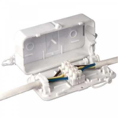 4 Pole 24A 240V Mains Inline Terminal Block Wire Choc Electrical Junction Box - Image 1 of 4