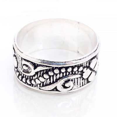 925 Placcato Argento Handmade Design Gioielli Regalo per Lei Anelli Misura 5.75 - Immagine 1 di 3