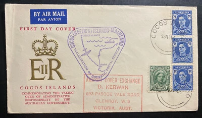 1955 Cocos Island First Day Cover FDC Australian Government Administration - Image 1 of 2
