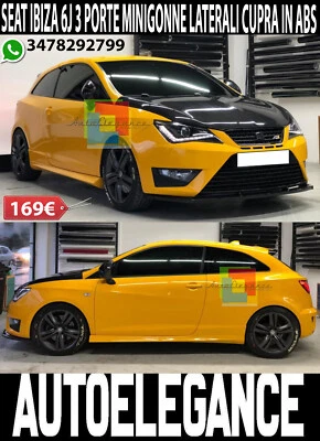 1162 SEAT IBIZA 6J SC 2008-2016 3 PORTE MINIGONNE LATERALI SOTTO PORTA ABS CUPRA - Immagine 1 di 4