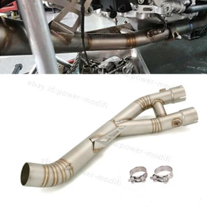60mm For Yamaha R1 R1M YZF-R1 2015-2025 Connect Tube Exhaust Tips Mid Link Pipe - Picture 1 of 11