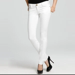 Pantalones de mezclilla Current/Elliott 30 blancos elásticos pierna recta delgada - Imagen 1 de 6