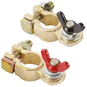1 Pairs Car Battery Terminals Connectors, Battery Master Switch Battery with Red - Picture 1 of 7