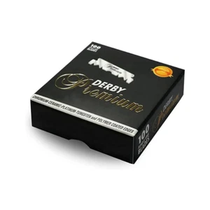Derby Razor Blades Premium Ceramic Platinum Single Edge "Pack Of 100" - Picture 1 of 1