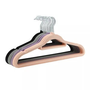 COAT CLOTHES CLOTHING HANGERS VELVET VELOUR NON SLIP FLOCKED TROUSER HANGERS NEW - Picture 1 of 13