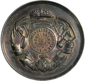 Medalla de plata Ixelles Agricultura y horticultura 1889 de Fisch NGC MS 63 - Imagen 1 de 4