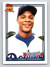 1991 Topps Traded Darryl Strawberry Los Angeles Dodgers #114T