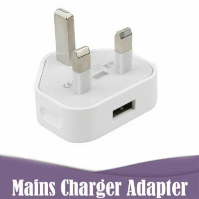UK Plug 3 Pin USB Charger Plug 5V 1A Power Supply Adapter for Phones Tablets - Image 1 of 4