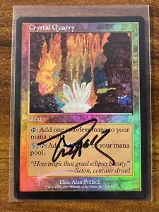 MTG✨Artist Signed CRYSTAL QUARRY FOIL✨Odyssey NM/MINT RARE Land 2001 POLLACK Art - Picture 1 of 2
