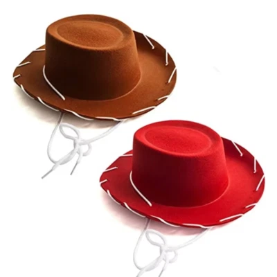 Adult & Child Boys Girls Soft Cowboy Hat Fancy Dress Party Toy Story Costume - Image 1 of 4