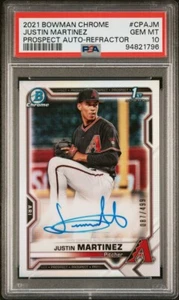 2021 Bowman Chrome Justin Martinez 1st Auto Refractor /499 DBacks PSA 10 POP 12 - Picture 1 of 1