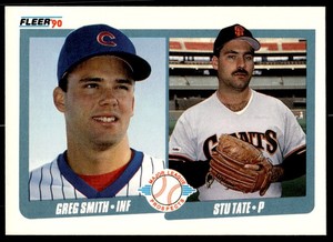 1990 Fleer Greg Smith/Stu Tate Rookie Chicago Cubs/San Francisco Giants #643