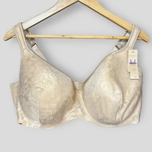 Cacique Balconette Sexy Support Bra 46DDD Nude Beige Underwire Floral Padded - Picture 1 of 6