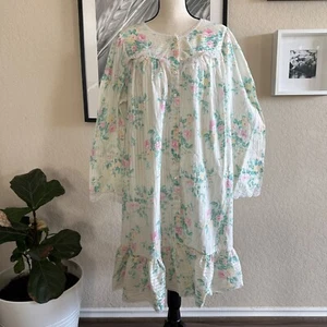 Go Softly Women’s Nightgown Size Medium Floral Prairie Peasant Grandmacore - Picture 1 of 6