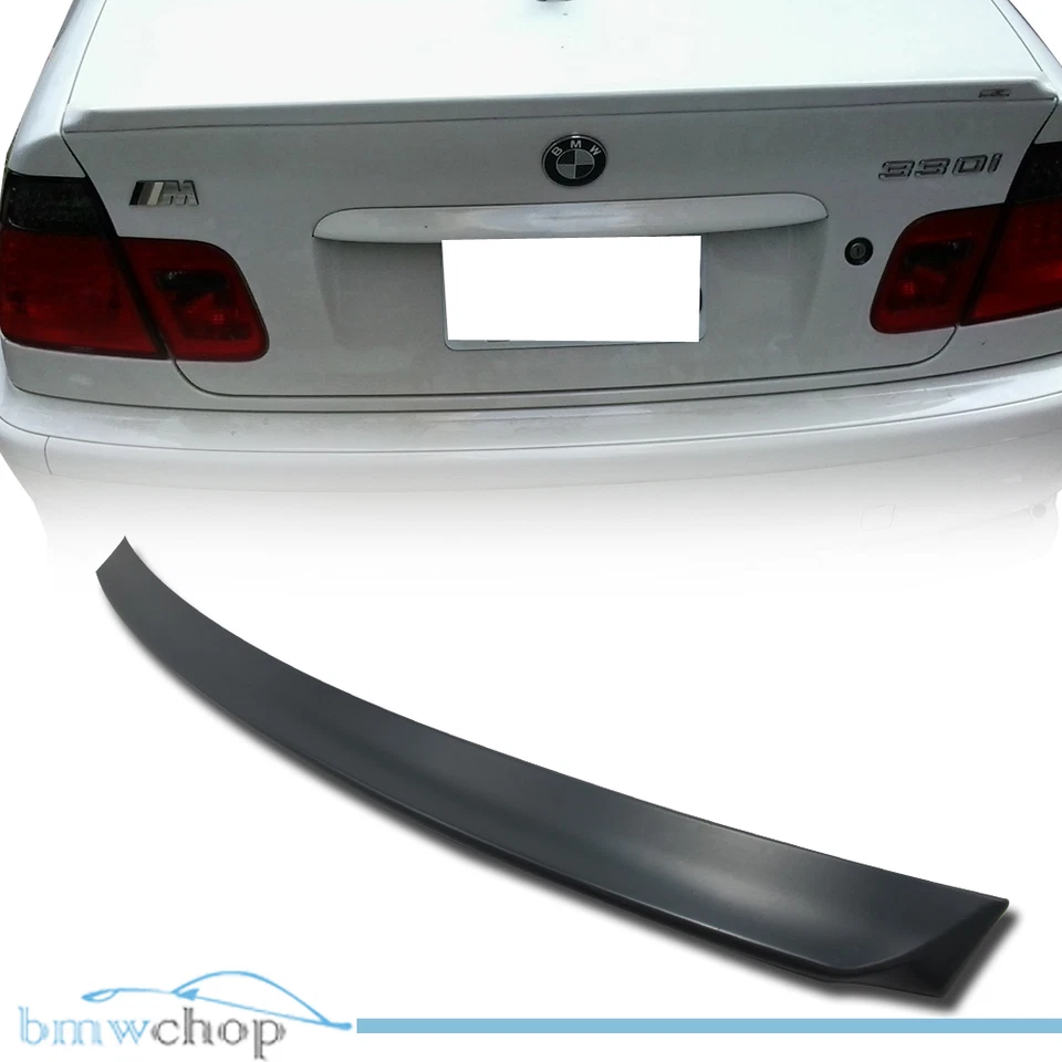 Fits BMW E46 4D 3-Series Rear Boot Trunk Spoiler 2005 Matte Black ABS - image 1 of 1