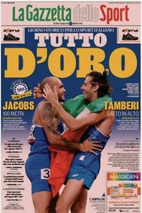 Gazzetta Dello Sport 2-08-21 Jacobs/Tamberi - Foto 1 di 2