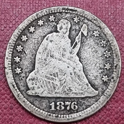 1876 CC Seated Liberty Quarter 25c Better Grade #61094 - Image 1 of 2