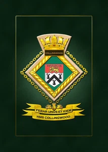 HMS COLLINGWOOD SCHIFFE ABZEICHEN/WAPPEN - HUNDERTE VON HM SCHIFFEN AUF LAGER - Bild 1 von 2