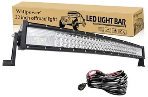 Curved LED Light Bar 32 inch 405W Spot Flood Combo Triple Curved-32 inch 405W - Picture 1 of 8