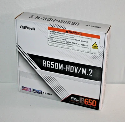 ASRock B650M-HDV/M.2 Socket AM5 Ryzen 7000 Micro ATX Motherboard NEW - Image 1 of 4