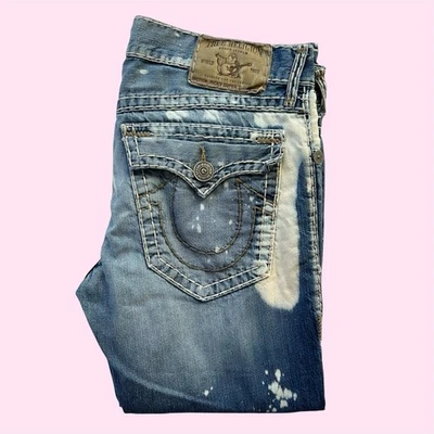 Vintage Y2K True Religion 34x26 Ricky Super T Big Stitch Distressed Jeans - Image 1 of 4