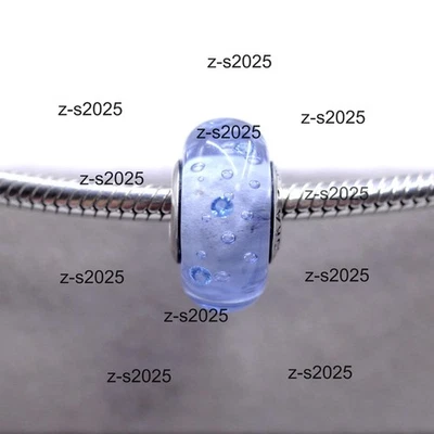 💙 Pandora Murano Glass Charm Ice Drops Blue Bead Sterling Silver S925 ALE 💙 - Image 1 of 4