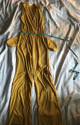 Monteau Los Angeles Ribbed Sleeveless Jumpsuit Yellow Women’s Small - Image 1 of 3