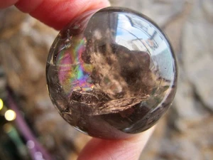 Esfera de cristal curativo de cuarzo ahumado bola arco iris grado natural AA pulido 92 g - Imagen 1 de 24