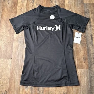 Hurley One and Only Sun Shirt Women's Large Black Surf Beach UPF+50 NWT 5781 - Picture 1 of 9