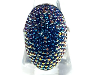 Anillo de Cristal JCM Jacmel Mauricio Azul AB Esterlina 925 Tailandia Talla 7.5 - Imagen 1 de 5