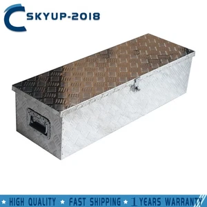 ALUMINUM PICKUP TRUCK TRUNK BED TOOL BOX TRAILER STORAGE W/ KEYS 39"X13"X10" - Picture 1 of 13