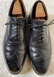 Scarpe eleganti Oxford Allen Edmonds Chester nere in pelle alare brogue taglia 11 D - Foto 1 di 12