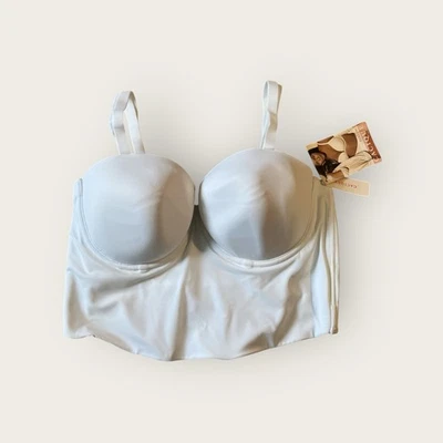 Sujetador Lane Bryant Cacique Longline 38D Blanco Sin Tirantes Sujetador Multiway Con Aros Foto 1 de 4