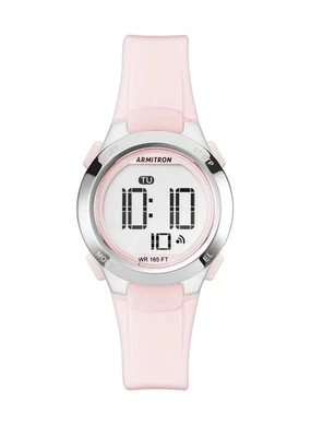 Armitron Sport Digital Chronograph 27mm Silver Tone Pink Ladies Watch 45/7042 - image 1 of 4