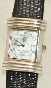 Vintage 2001 Ari D. Norman London Sterling Silver MOP Dial Tank Watch Hallmarked - Bild 1 von 9