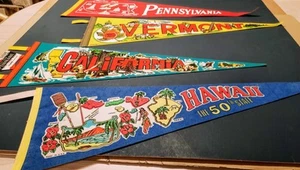 4 State Pennants California, Hawaii, Vermont,Pennsylvania From The 70's - Picture 1 of 5