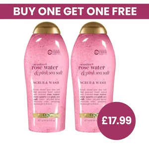 OGX Rose Water & Pink Sea Salt Body Scrub 577ml – Buy 1 Get 1 Free - Picture 1 of 1