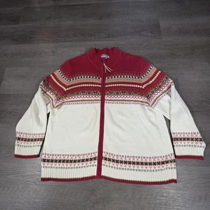 Tiara International maglione cardigan full zip donna XL 2XL vintage western - Foto 1 di 7