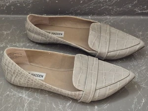 Steve Madden Jainna Schuhe flache Schuhe Kroko-Knochen grau spitz zulaufend, Größe 7 - Bild 1 von 4